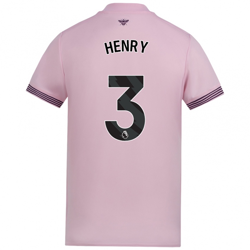 Bambino Maglia Rico Henry #3 Rosa Kit Gara Away 2024/25 Maglietta