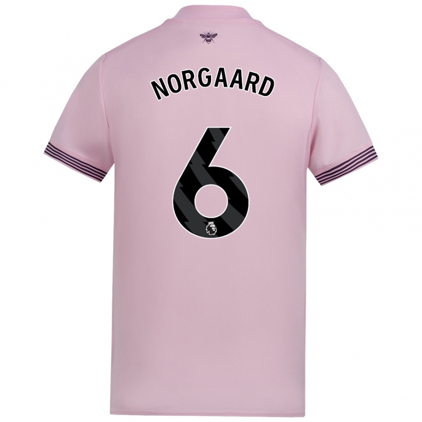 Bambino Maglia Christian Nørgaard #6 Rosa Kit Gara Away 2024/25 Maglietta