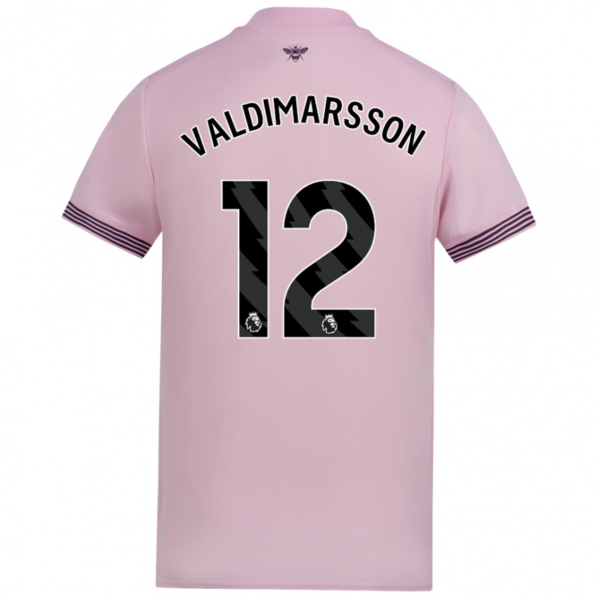 Bambino Maglia Hákon Rafn Valdimarsson #12 Rosa Kit Gara Away 2024/25 Maglietta