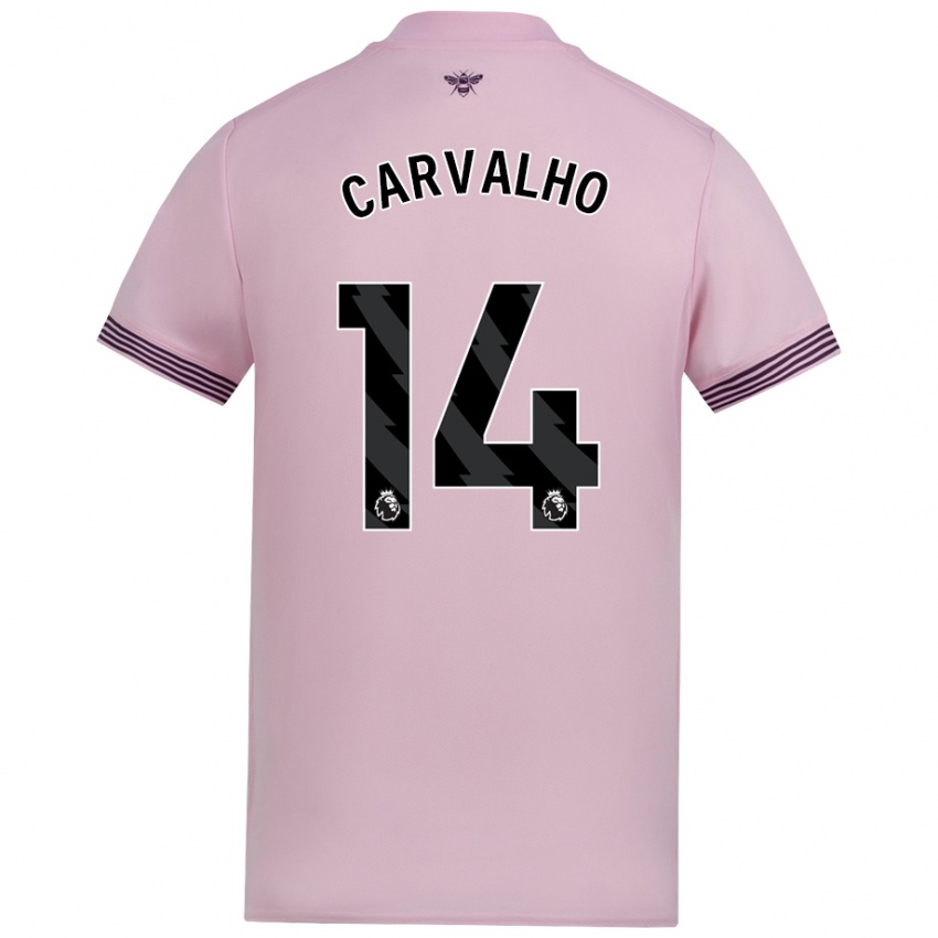 Bambino Maglia Fabio Carvalho #14 Rosa Kit Gara Away 2024/25 Maglietta