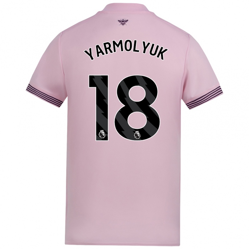 Bambino Maglia Yegor Yarmolyuk #18 Rosa Kit Gara Away 2024/25 Maglietta