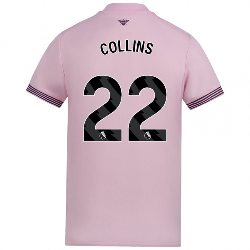 Bambino Maglia Nathan Collins #22 Rosa Kit Gara Away 2024/25 Maglietta