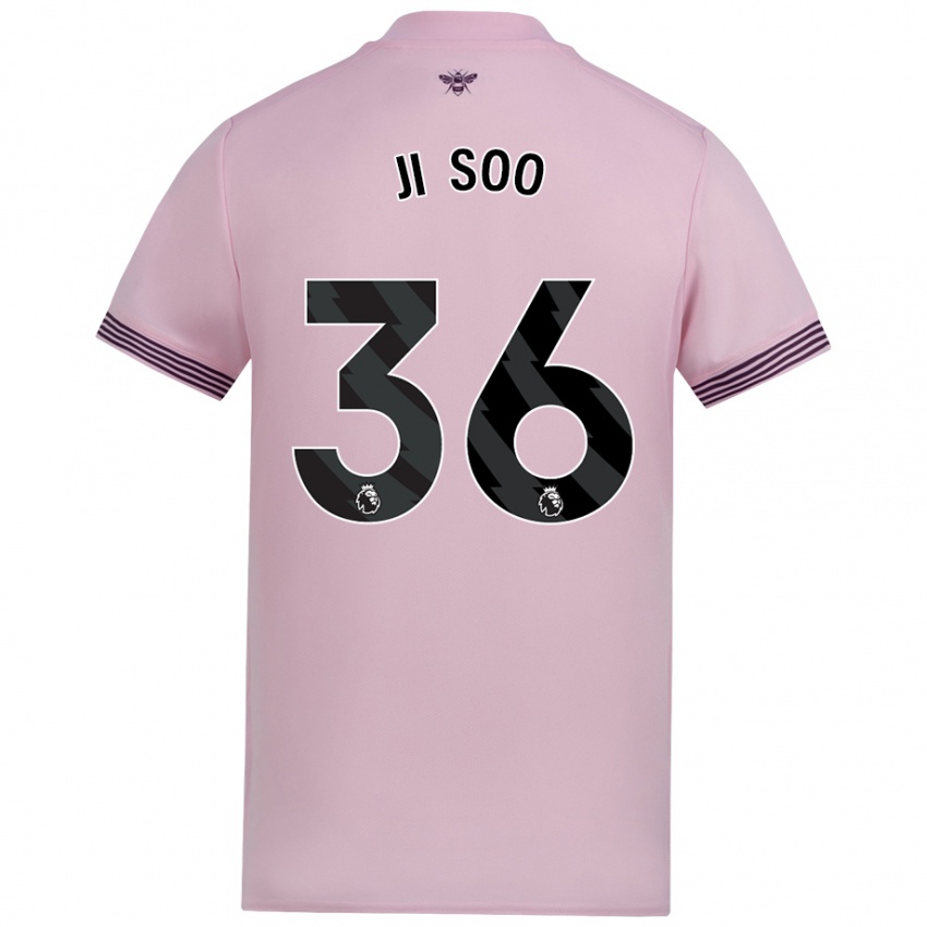 Bambino Maglia Ji-Soo Kim #36 Rosa Kit Gara Away 2024/25 Maglietta