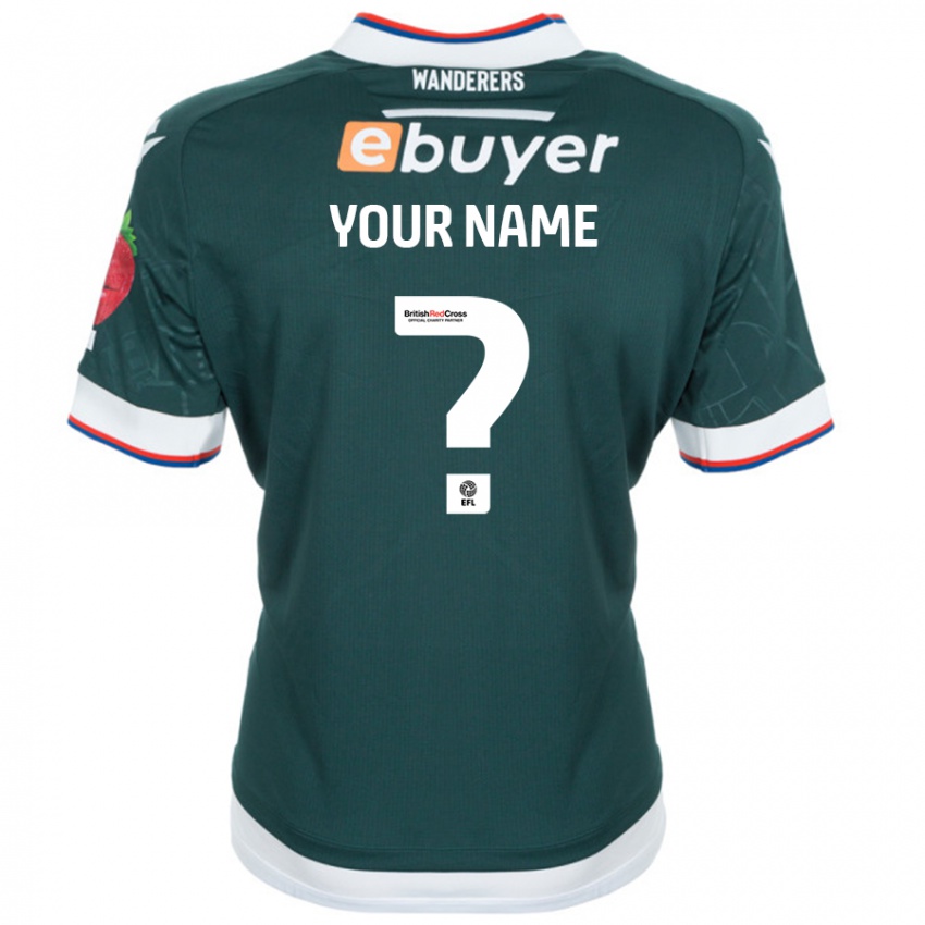 Bambino Maglia Il Tuo Nome #0 Verde Scuro Kit Gara Away 2024/25 Maglietta