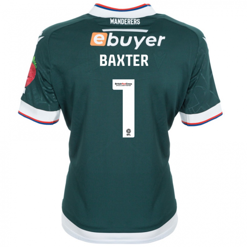 Bambino Maglia Nathan Baxter #1 Verde Scuro Kit Gara Away 2024/25 Maglietta