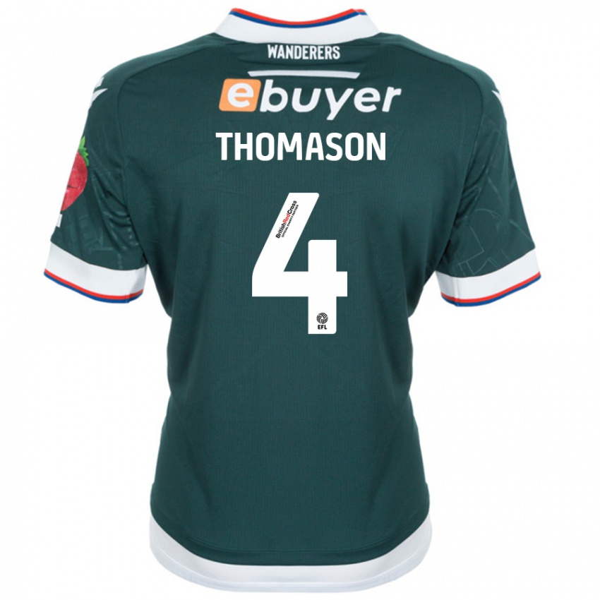 Bambino Maglia George Thomason #4 Verde Scuro Kit Gara Away 2024/25 Maglietta