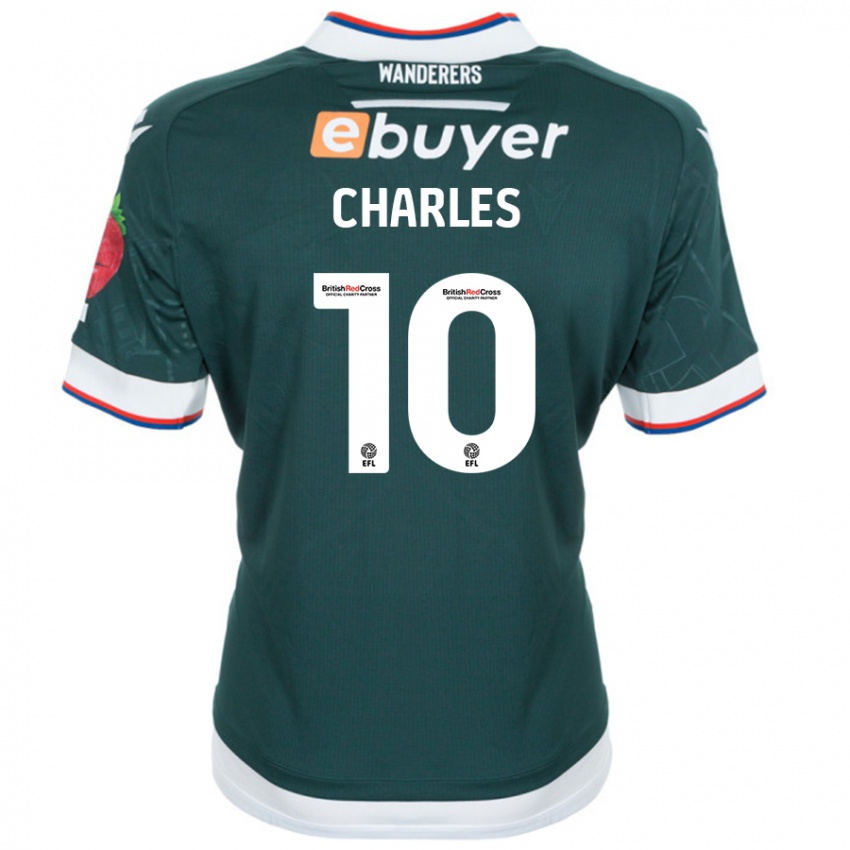 Bambino Maglia Dion Charles #10 Verde Scuro Kit Gara Away 2024/25 Maglietta