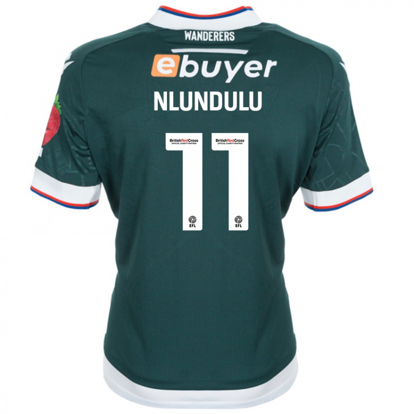 Bambino Maglia Dan Nlundulu #11 Verde Scuro Kit Gara Away 2024/25 Maglietta