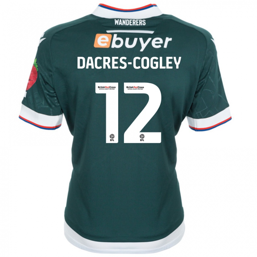 Bambino Maglia Josh Dacres-Cogley #12 Verde Scuro Kit Gara Away 2024/25 Maglietta