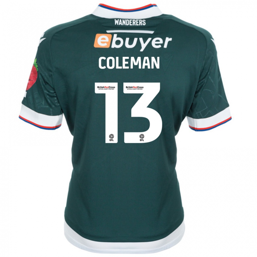 Bambino Maglia Joel Coleman #13 Verde Scuro Kit Gara Away 2024/25 Maglietta