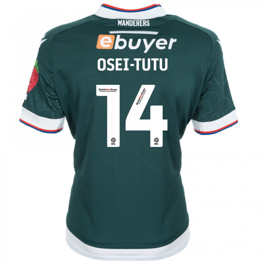 Bambino Maglia Jordi Osei-Tutu #14 Verde Scuro Kit Gara Away 2024/25 Maglietta