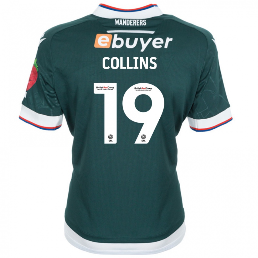 Bambino Maglia Aaron Collins #19 Verde Scuro Kit Gara Away 2024/25 Maglietta