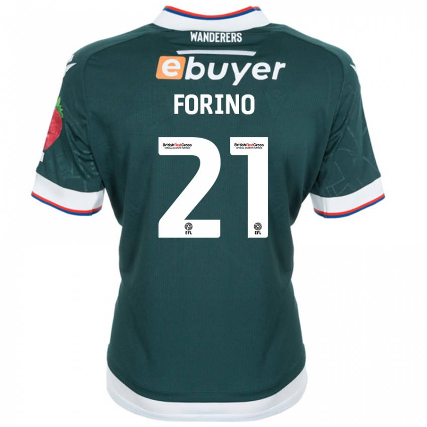 Bambino Maglia Chris Forino #21 Verde Scuro Kit Gara Away 2024/25 Maglietta