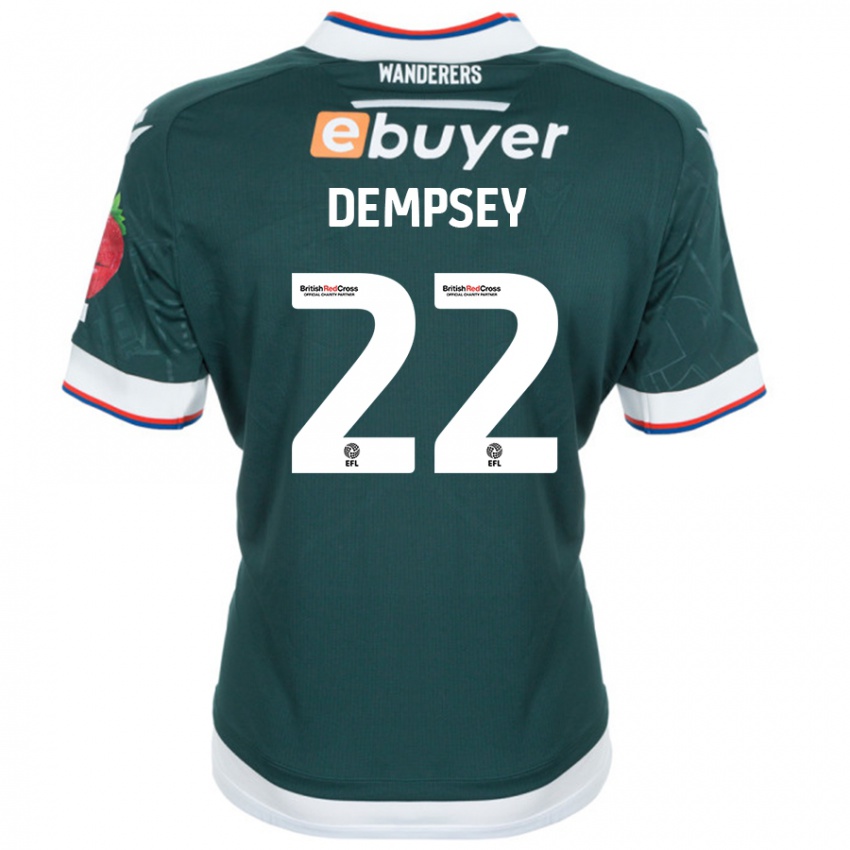 Bambino Maglia Kyle Dempsey #22 Verde Scuro Kit Gara Away 2024/25 Maglietta