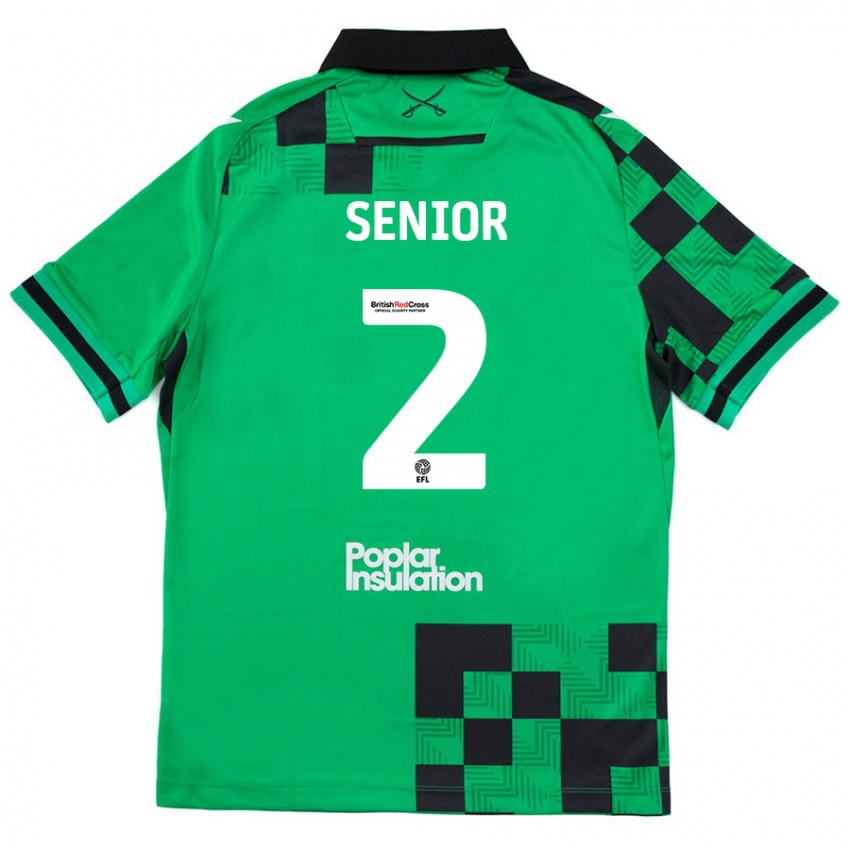 Bambino Maglia Joel Senior #2 Verde Nero Kit Gara Away 2024/25 Maglietta