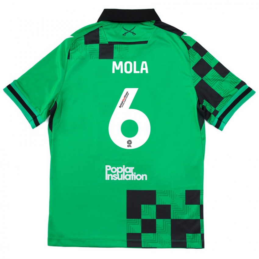 Bambino Maglia Clinton Mola #6 Verde Nero Kit Gara Away 2024/25 Maglietta