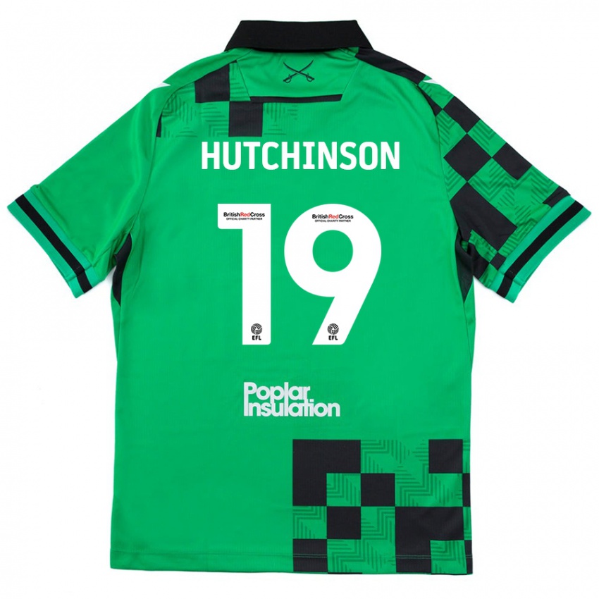 Bambino Maglia Isaac Hutchinson #19 Verde Nero Kit Gara Away 2024/25 Maglietta