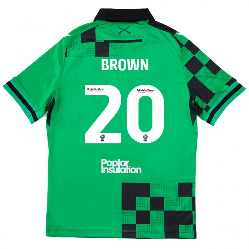 Bambino Maglia Jevani Brown #20 Verde Nero Kit Gara Away 2024/25 Maglietta