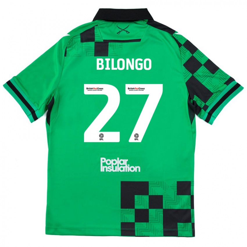 Bambino Maglia Bryant Bilongo #27 Verde Nero Kit Gara Away 2024/25 Maglietta