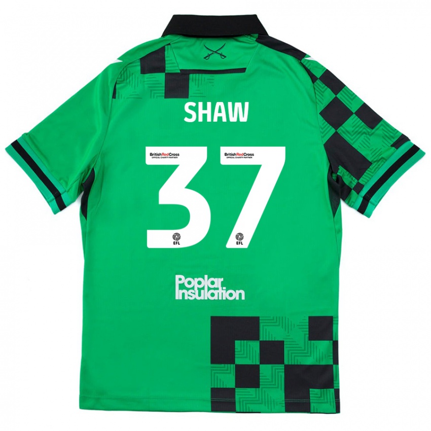 Bambino Maglia Kofi Shaw #37 Verde Nero Kit Gara Away 2024/25 Maglietta