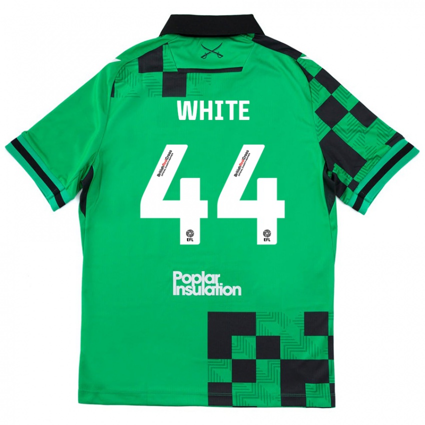 Bambino Maglia Charlie White #44 Verde Nero Kit Gara Away 2024/25 Maglietta