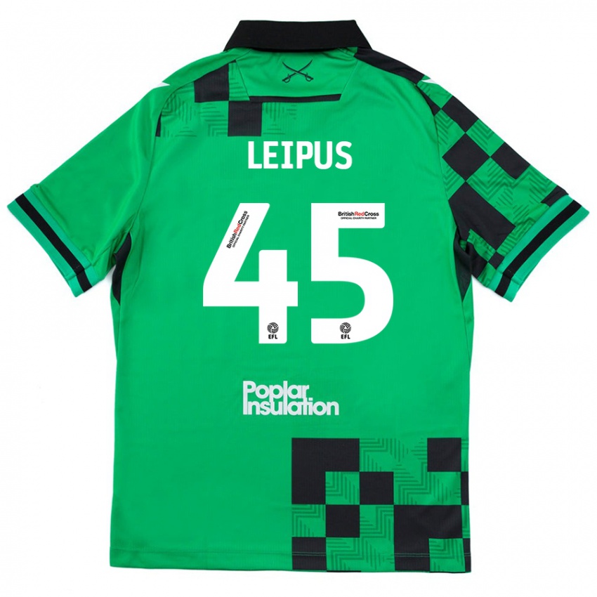 Bambino Maglia Brooklyn Leipus #45 Verde Nero Kit Gara Away 2024/25 Maglietta