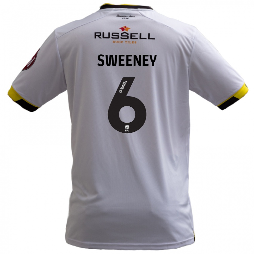 Bambino Maglia Ryan Sweeney #6 Bianco Kit Gara Away 2024/25 Maglietta