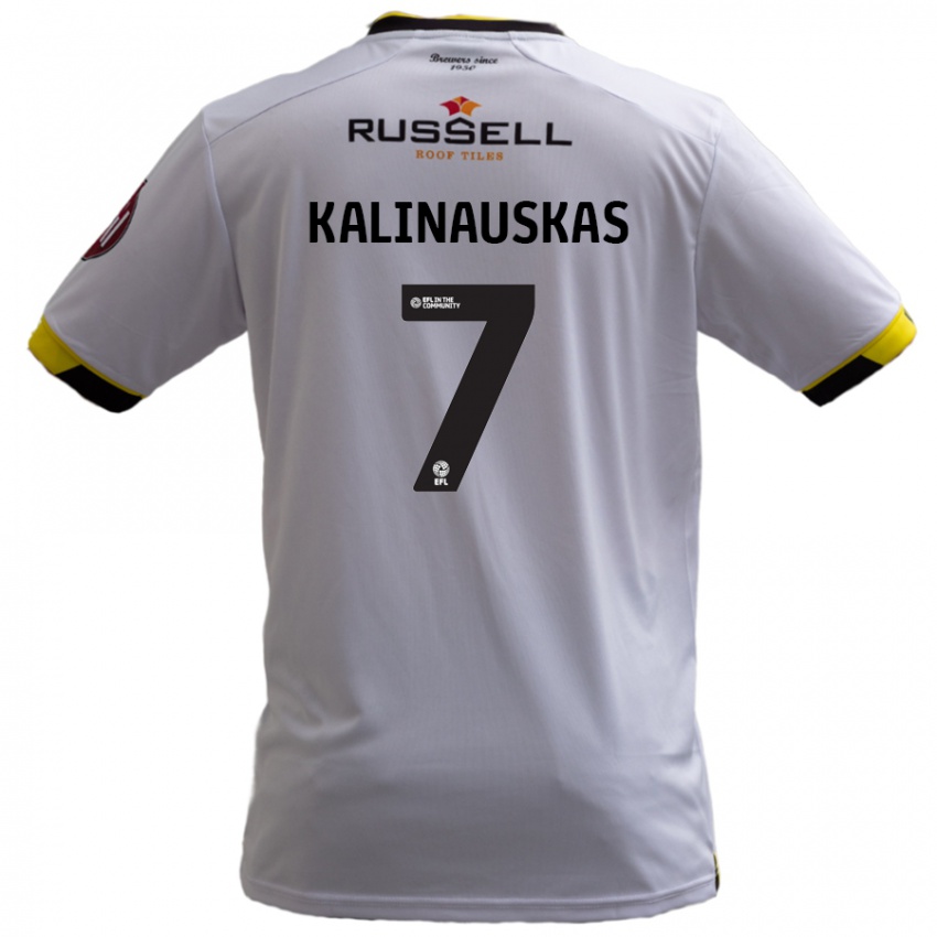 Bambino Maglia Tomas Kalinauskas #7 Bianco Kit Gara Away 2024/25 Maglietta