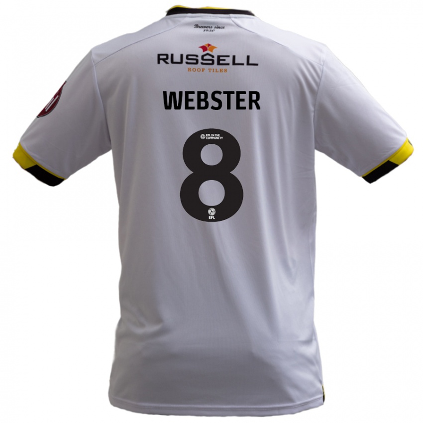 Bambino Maglia Charlie Webster #8 Bianco Kit Gara Away 2024/25 Maglietta