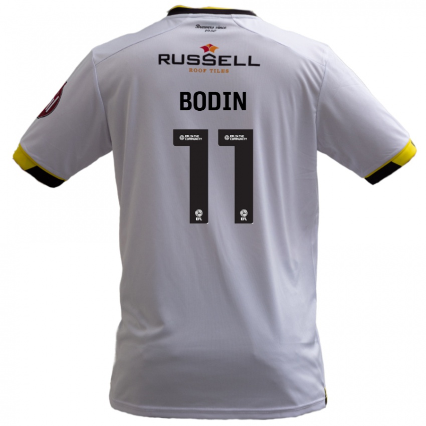 Bambino Maglia Billy Bodin #11 Bianco Kit Gara Away 2024/25 Maglietta