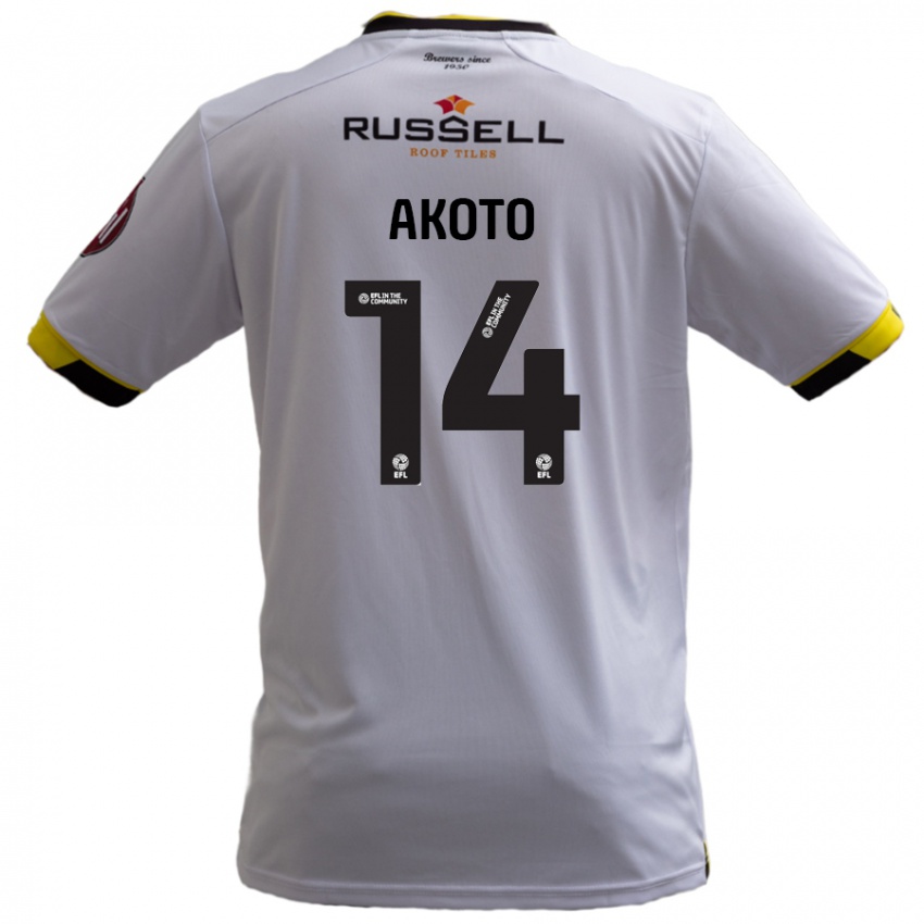 Bambino Maglia Nick Akoto #14 Bianco Kit Gara Away 2024/25 Maglietta