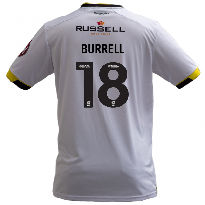 Bambino Maglia Rumarn Burrell #18 Bianco Kit Gara Away 2024/25 Maglietta