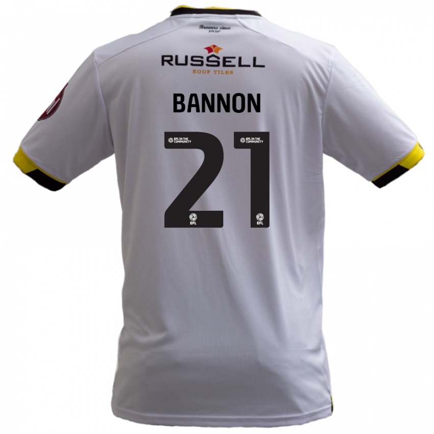 Bambino Maglia Alex Bannon #21 Bianco Kit Gara Away 2024/25 Maglietta