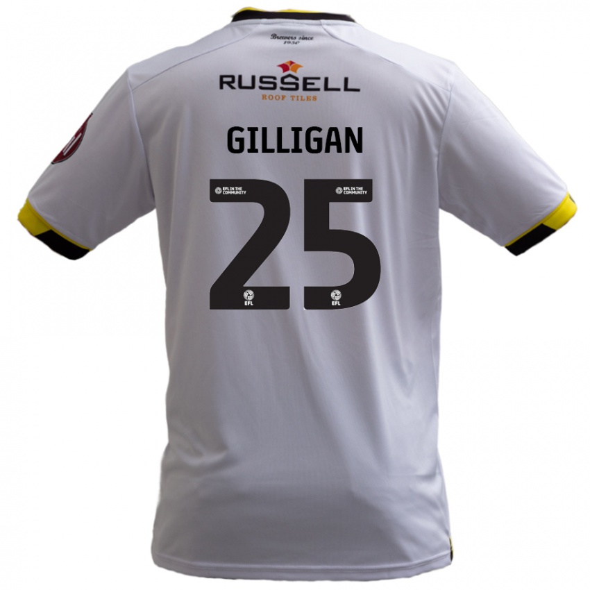 Bambino Maglia Ciaran Gilligan #25 Bianco Kit Gara Away 2024/25 Maglietta