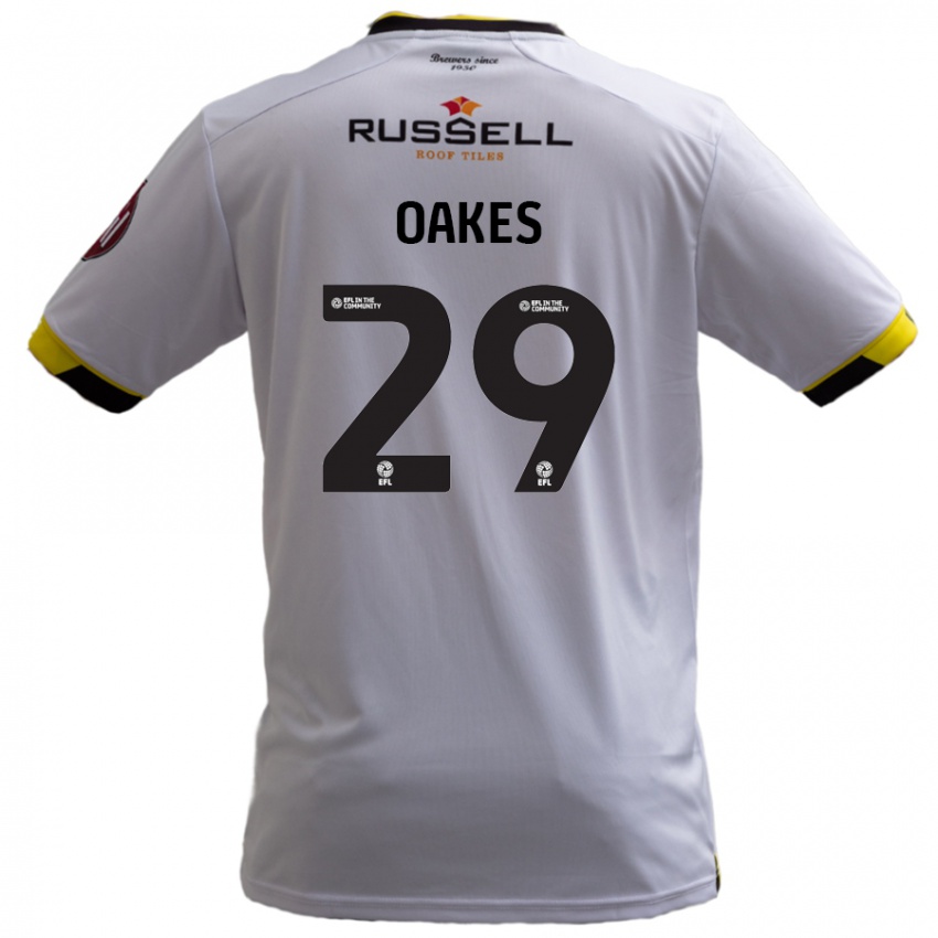 Bambino Maglia Toby Oakes #29 Bianco Kit Gara Away 2024/25 Maglietta