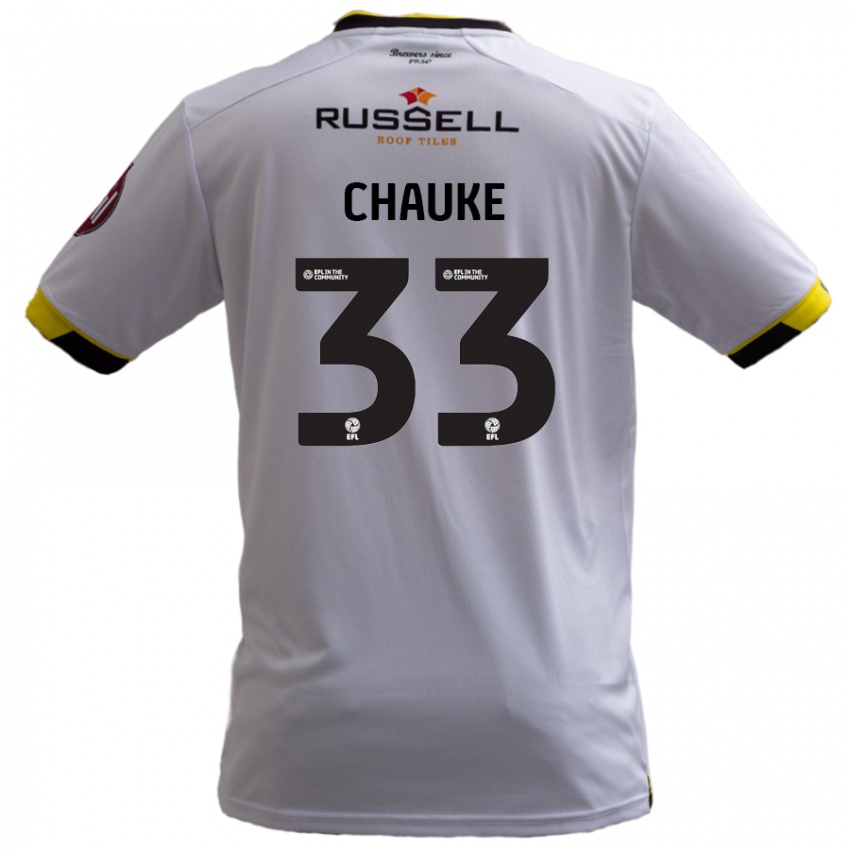 Bambino Maglia Kgaogelo Chauke #33 Bianco Kit Gara Away 2024/25 Maglietta