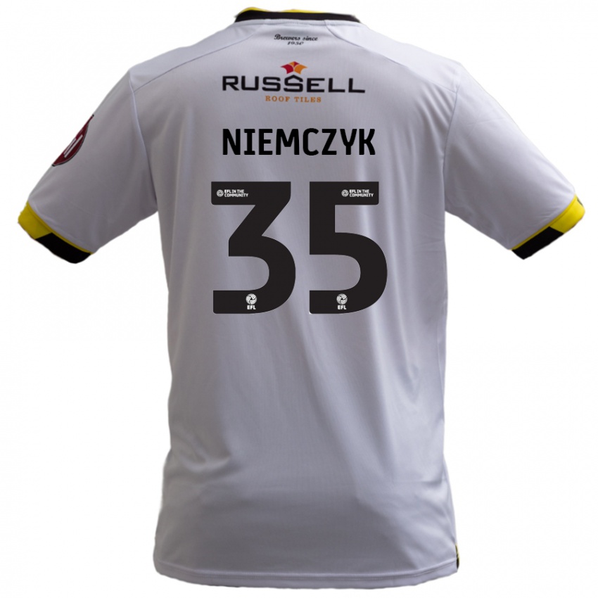 Bambino Maglia Jakub Niemczyk #35 Bianco Kit Gara Away 2024/25 Maglietta