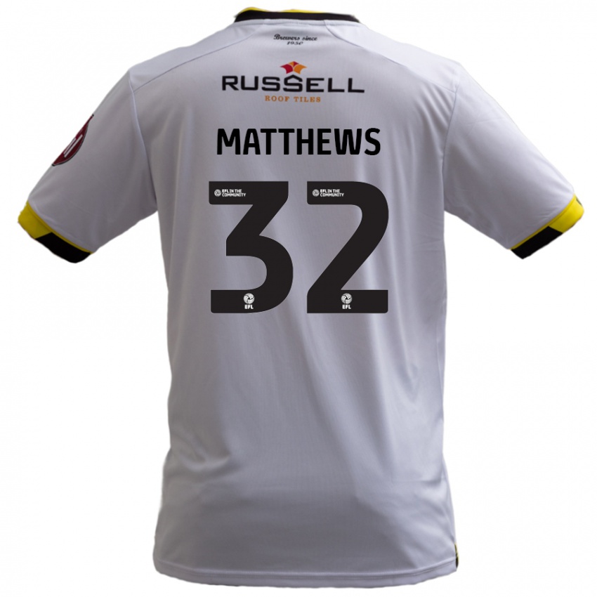 Bambino Maglia Daniel Matthews #32 Bianco Kit Gara Away 2024/25 Maglietta