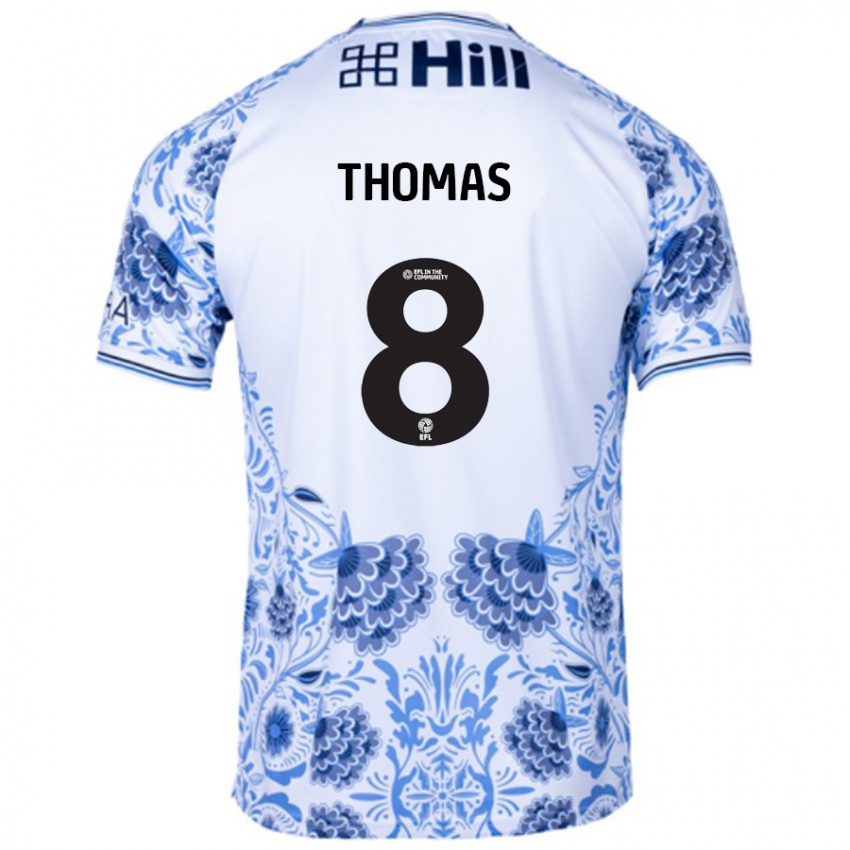 Bambino Maglia George Thomas #8 Bianco Blu Kit Gara Away 2024/25 Maglietta