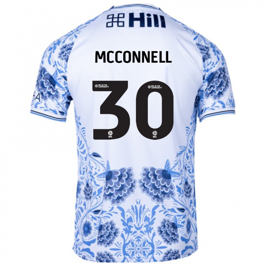 Bambino Maglia Glenn Mcconnell #30 Bianco Blu Kit Gara Away 2024/25 Maglietta