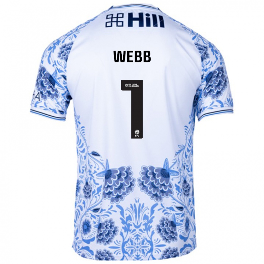 Bambino Maglia Lauren Webb #1 Bianco Blu Kit Gara Away 2024/25 Maglietta