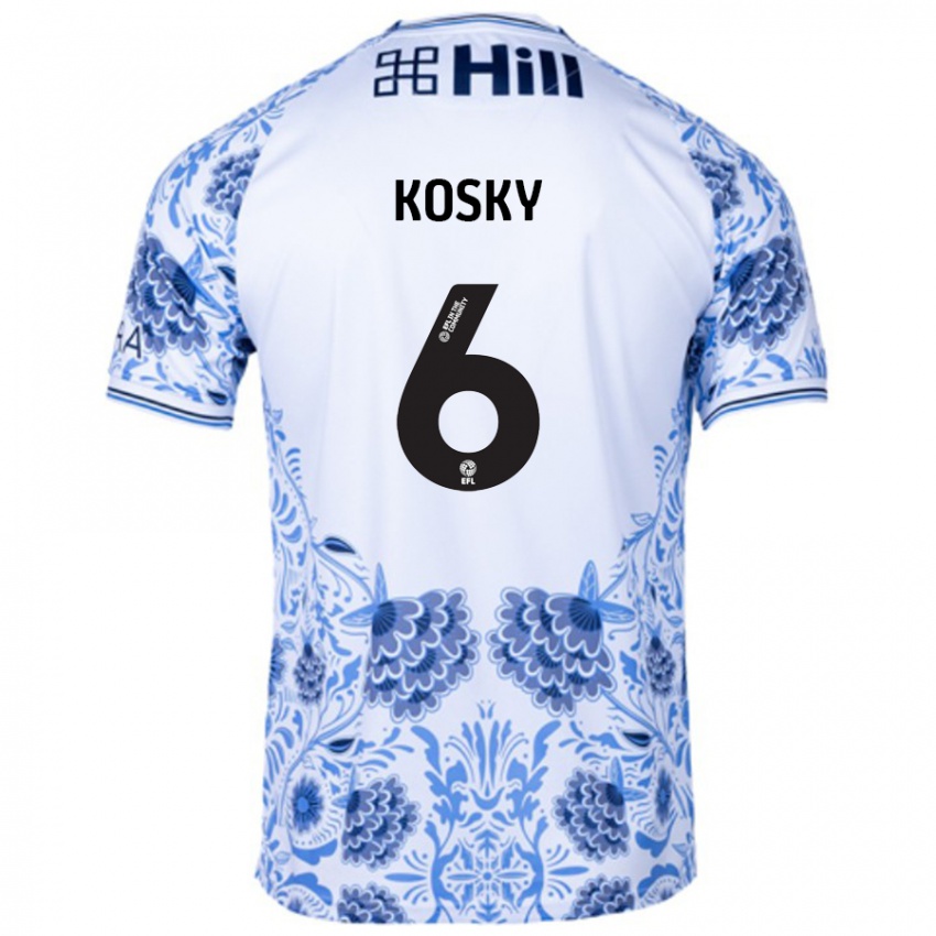 Bambino Maglia Rachel Kosky #6 Bianco Blu Kit Gara Away 2024/25 Maglietta