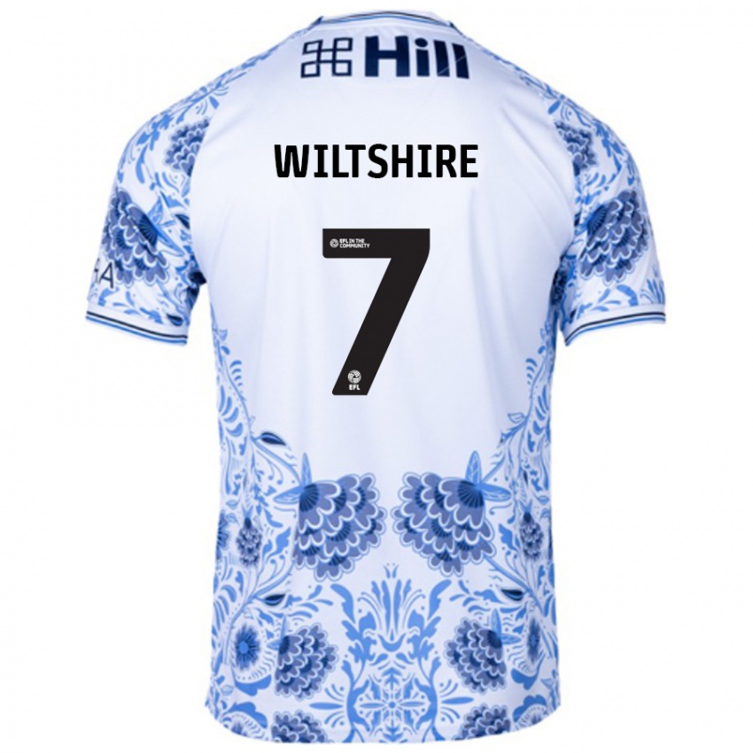 Bambino Maglia Sarah Wiltshire #7 Bianco Blu Kit Gara Away 2024/25 Maglietta