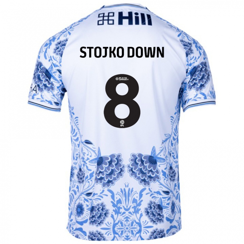 Bambino Maglia Alysha Stojko-Down #8 Bianco Blu Kit Gara Away 2024/25 Maglietta