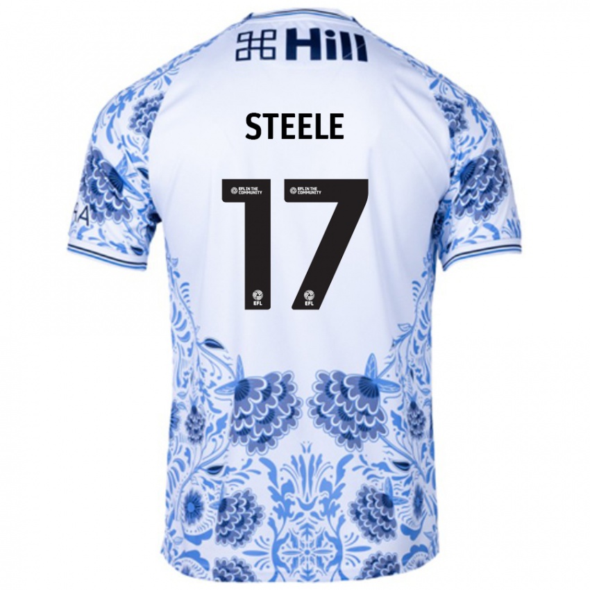 Bambino Maglia Fran Steele #17 Bianco Blu Kit Gara Away 2024/25 Maglietta