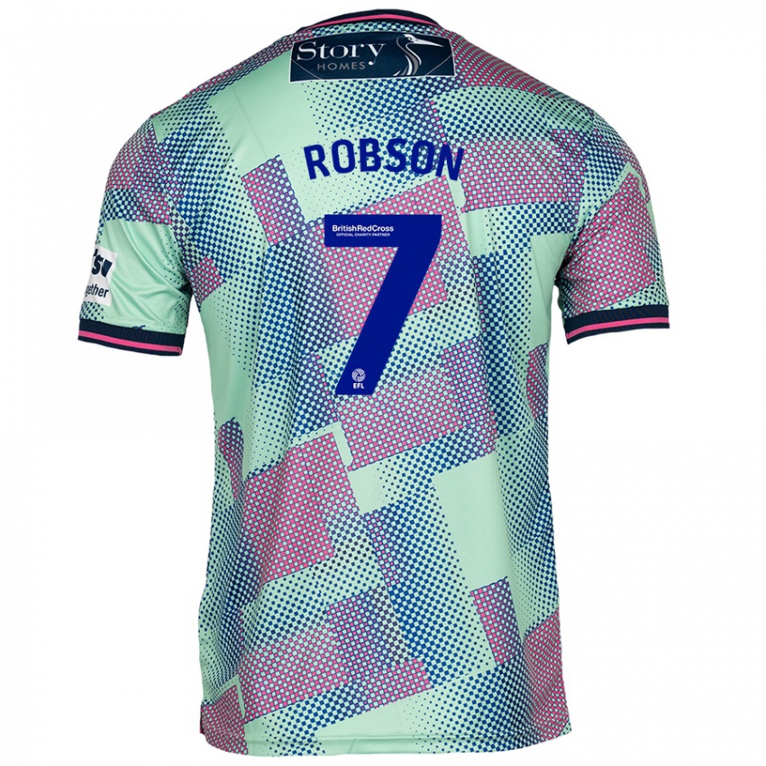 Bambino Maglia Ethan Robson #7 Verde Kit Gara Away 2024/25 Maglietta