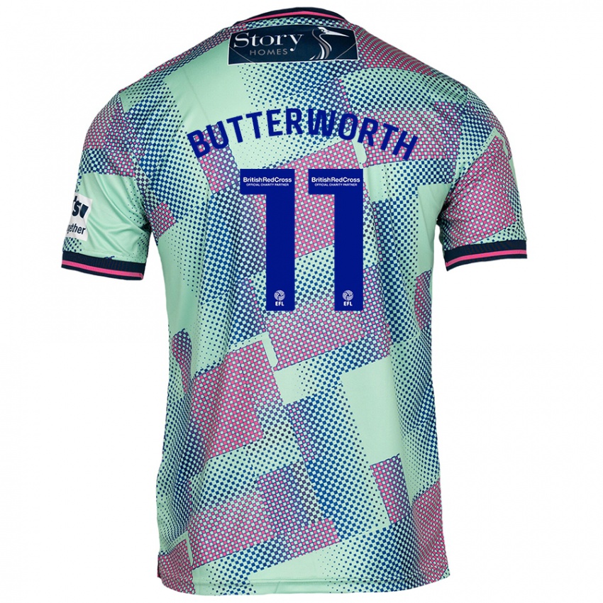 Bambino Maglia Daniel Butterworth #11 Verde Kit Gara Away 2024/25 Maglietta