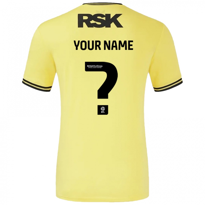 Bambino Maglia Il Tuo Nome #0 Giallo Nero Kit Gara Away 2024/25 Maglietta