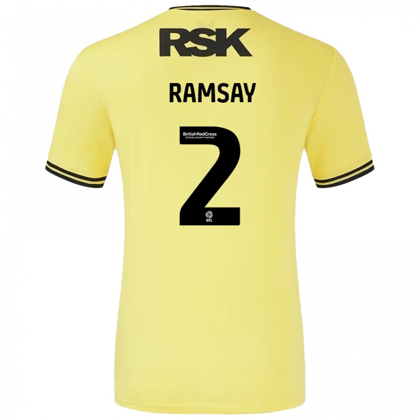 Bambino Maglia Kayne Ramsay #2 Giallo Nero Kit Gara Away 2024/25 Maglietta