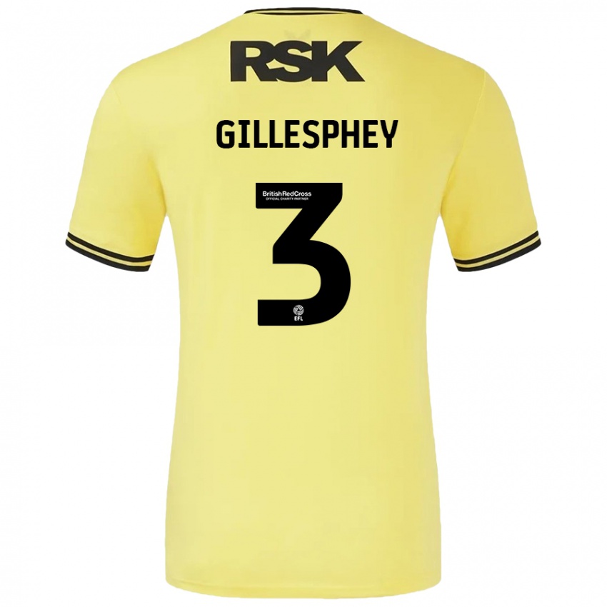 Bambino Maglia Macaulay Gillesphey #3 Giallo Nero Kit Gara Away 2024/25 Maglietta